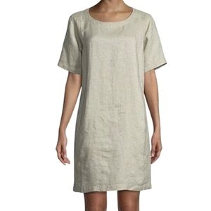 EILEEN FISHER Organic Linen Shimmer Shift Dress
